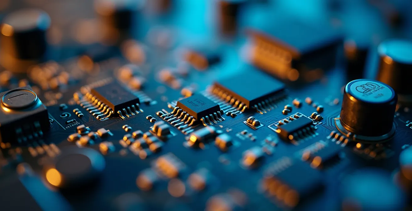 Détail technologique haute précision défense